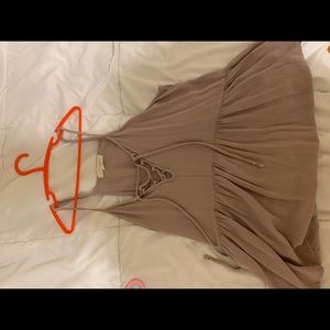 Light pink lace up tank top